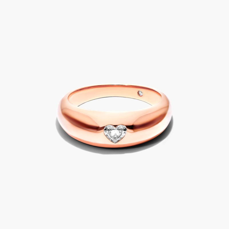 Heart Shape Diamond Dome Ring