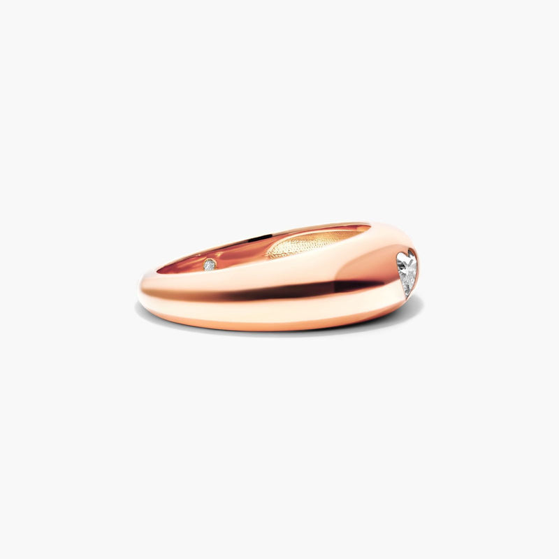 Heart Shape Diamond Dome Ring