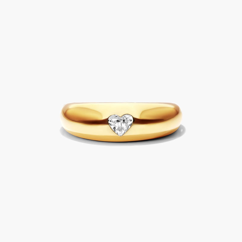 Heart Shape Diamond Dome Ring
