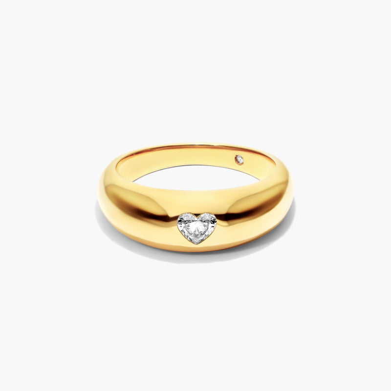 Heart Shape Diamond Dome Ring