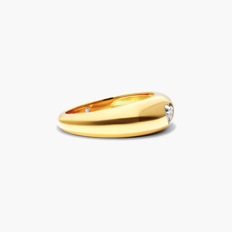 Heart Shape Diamond Dome Ring