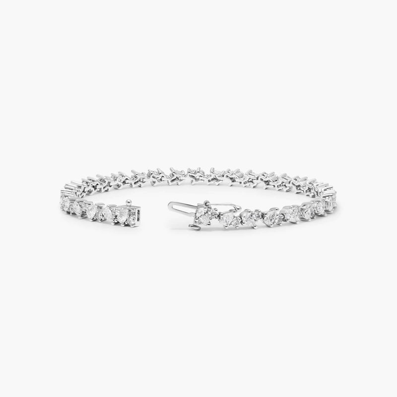 Assemblage Necklace With Emerald Cut Lab-Grown Diamonds In 14K White Gold