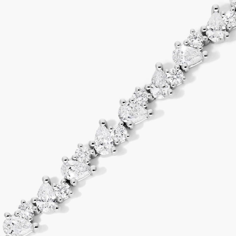 Assemblage Necklace With Emerald Cut Lab-Grown Diamonds In 14K White Gold