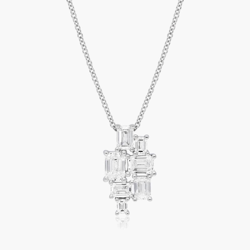 Assemblage Necklace With Emerald Cut Lab-Grown Diamonds