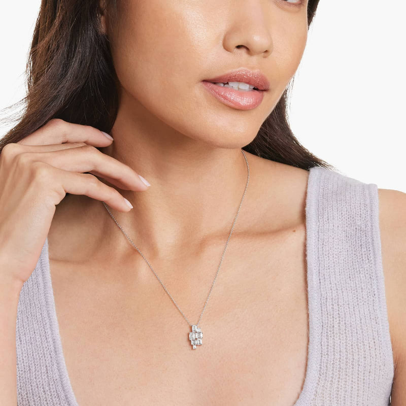 Assemblage Necklace With Emerald Cut Lab-Grown Diamonds