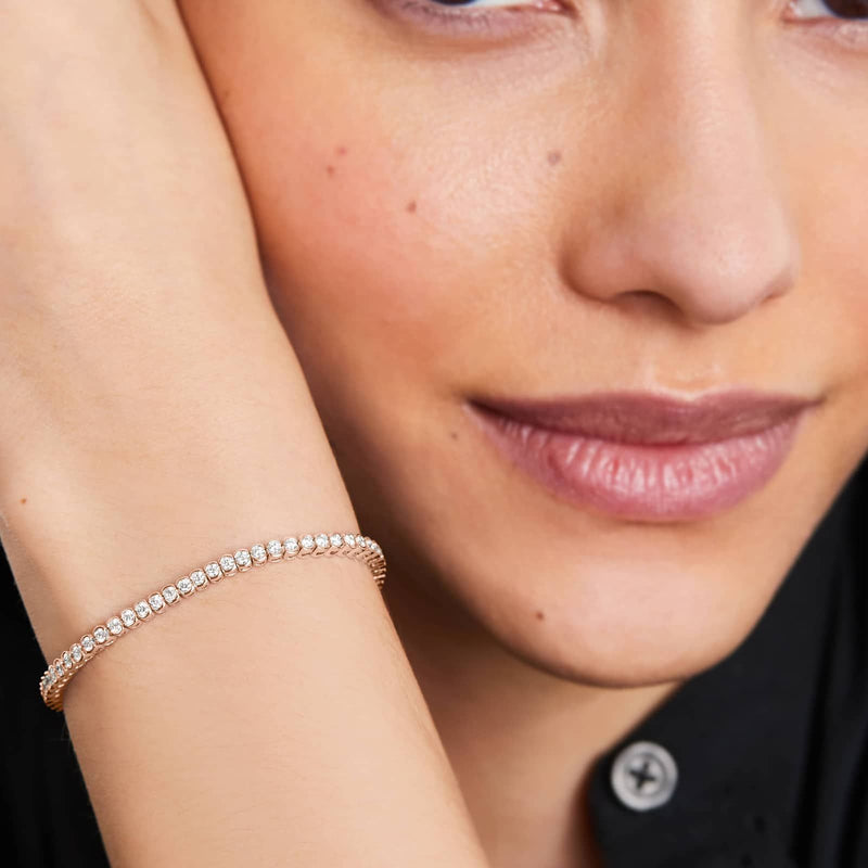 Bezel Tennis Bracelet With Lab-Grown Diamonds