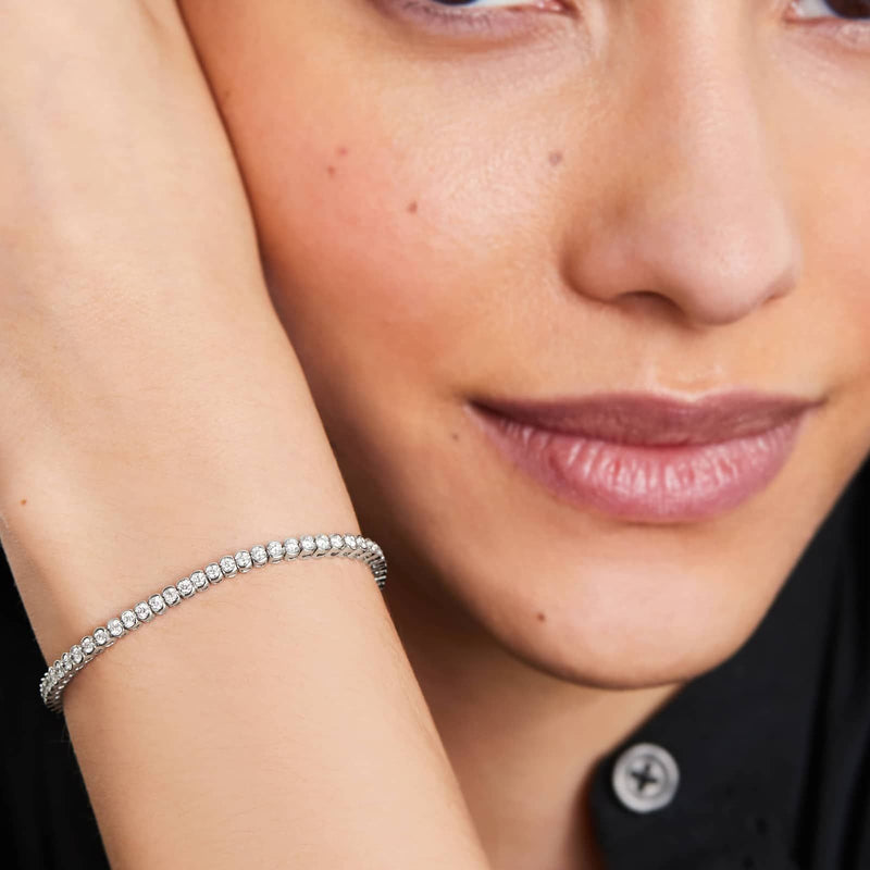 Bezel Tennis Bracelet With Lab-Grown Diamonds