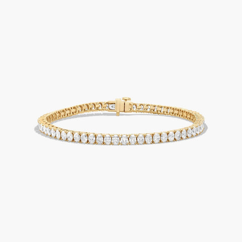 Tennis Bracelet With 8 CTW Oval Cut Lab-Grown Diamonds In 14K Yellow Gold