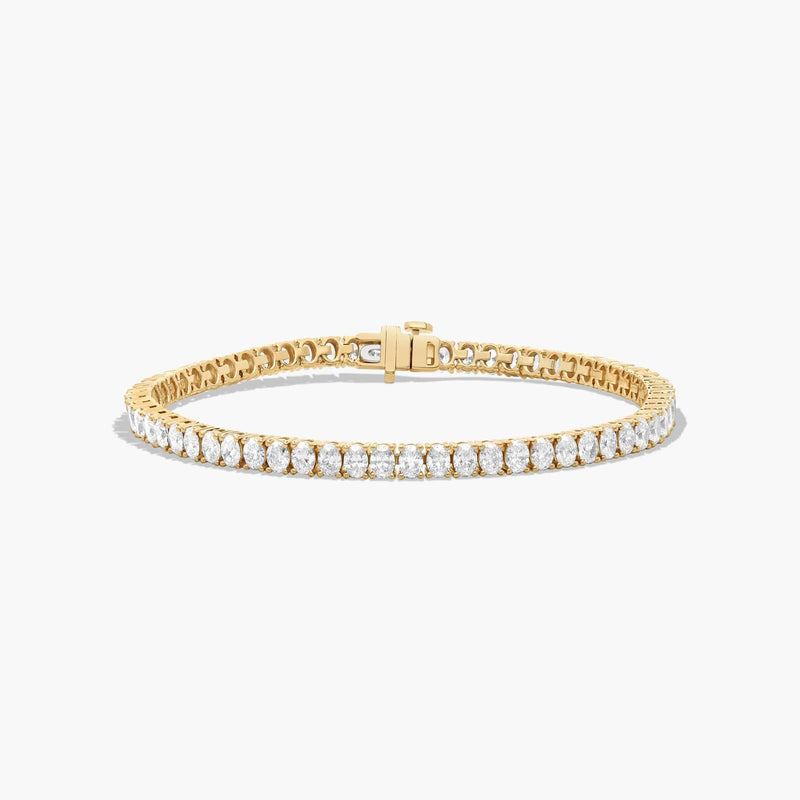 Tennis Bracelet With 8 CTW Oval Cut Lab-Grown Diamonds In 14K Yellow Gold