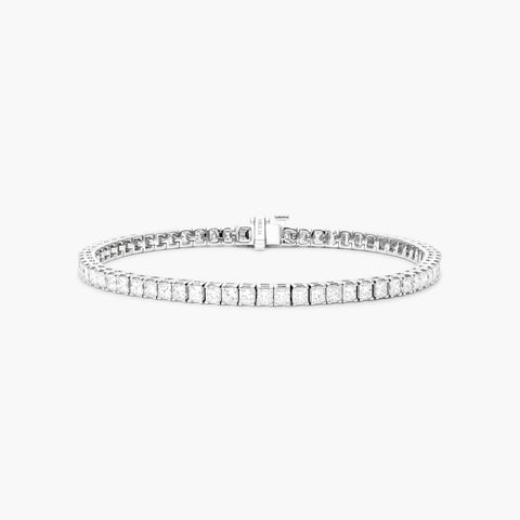 Tennis Bracelet With 6.5 CTW Princess Cut Lab-Grown Diamonds In 14K White Gold