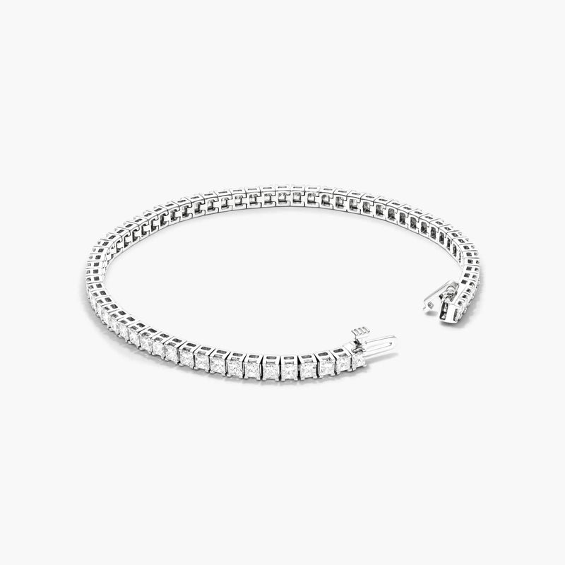Tennis Bracelet With 6.5 CTW Princess Cut Lab-Grown Diamonds In 14K White Gold