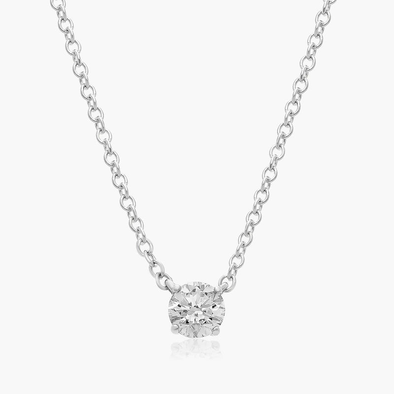 Four Prong Basket Solitaire Lab-Grown Pendant