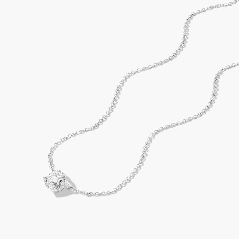 Four Prong Basket Solitaire Lab-Grown Pendant