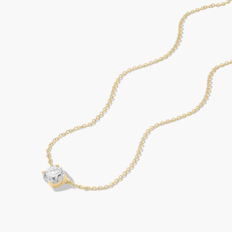 Four Prong Basket Solitaire Lab-Grown Pendant