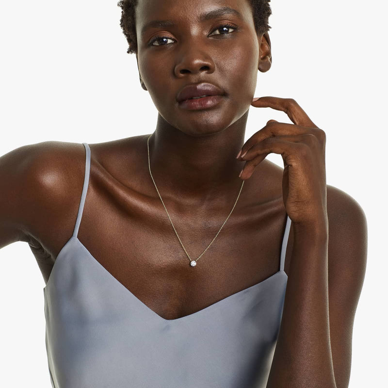 14K Yellow Gold Four Prong Basket Solitaire Lab-Grown Pendant (3.00 CTW - F-G / VS2-SI1)