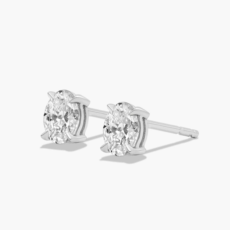 Oval Cut 2 CTW Lab-Grown Diamond Stud Earrings In 14K White Gold