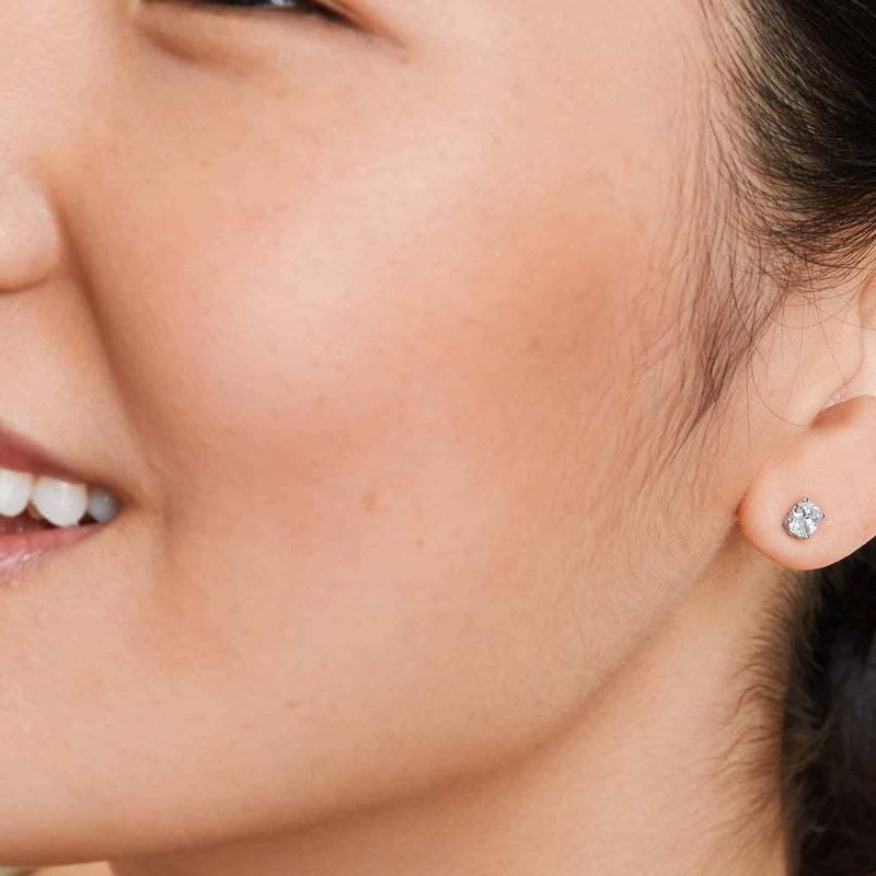 Oval Cut 2 CTW Lab-Grown Diamond Stud Earrings In 14K White Gold