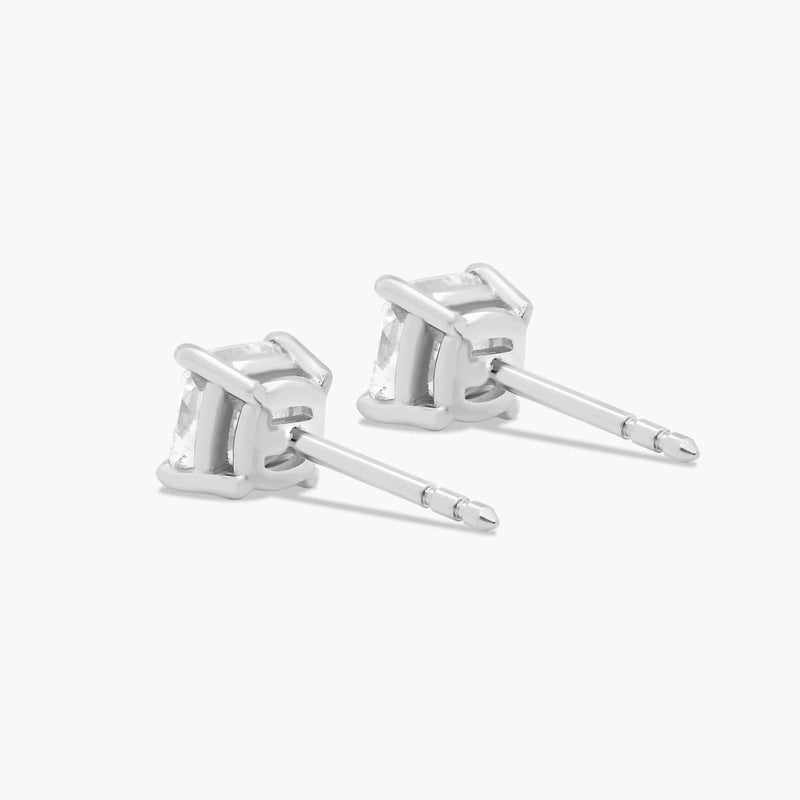 Cushion Cut 1 CTW Lab-Grown Diamond Stud Earrings In 14K White Gold