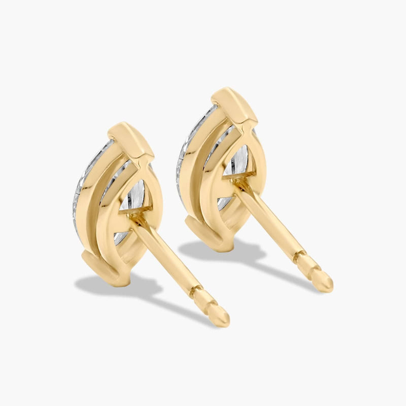 Marquise Cut 1 CTW Lab-Grown Diamond Stud Earrings In 14K Yellow Gold