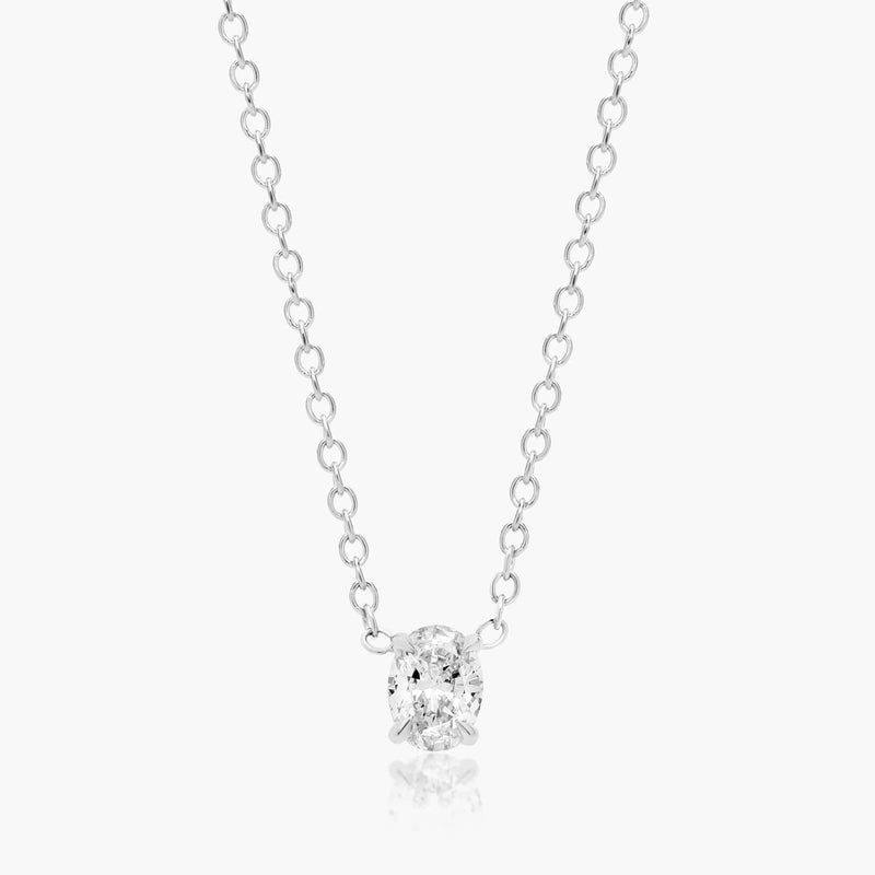 Oval Shape Lab-Grown Diamond Solitaire Pendant