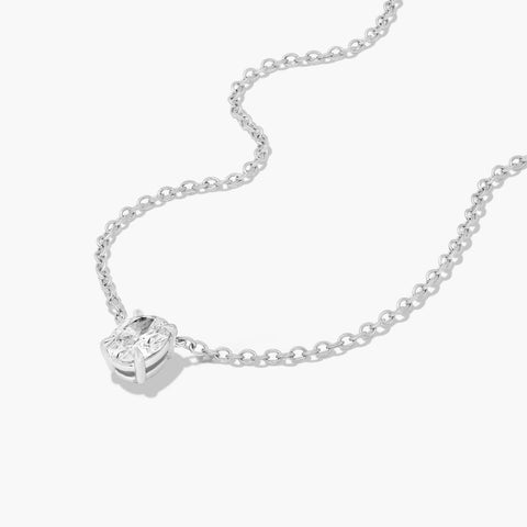 Oval Shape Lab-Grown Diamond Solitaire Pendant