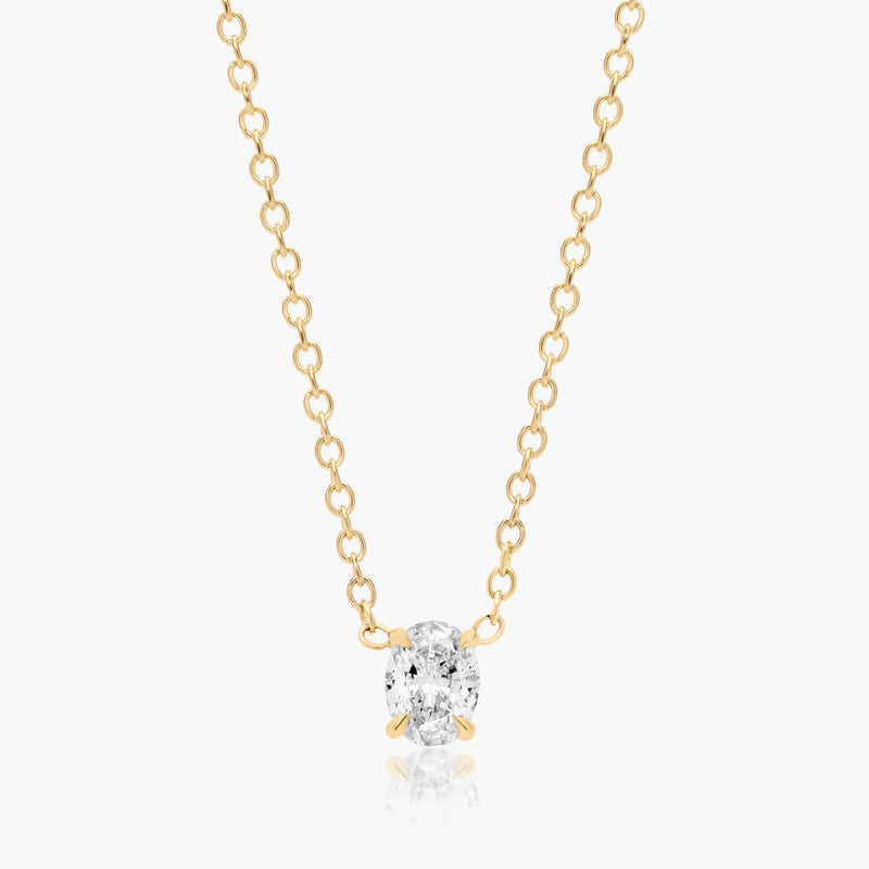 Oval Shape Lab-Grown Diamond Solitaire Pendant