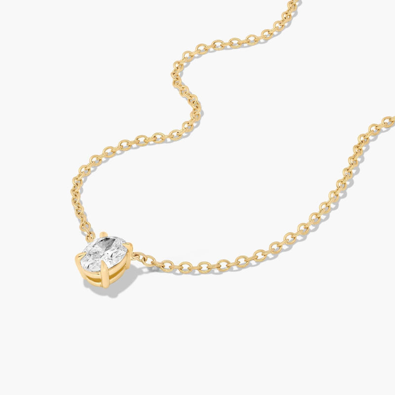 Oval Shape Lab-Grown Diamond Solitaire Pendant