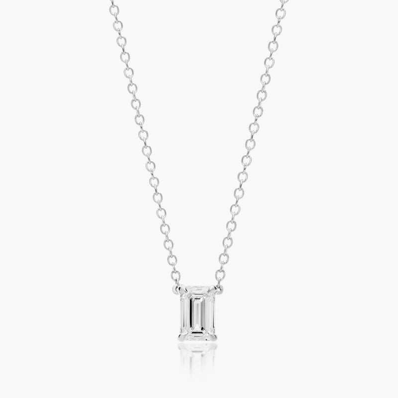 Emerald Cut Lab-Grown Diamond Solitaire Pendant