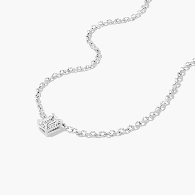Emerald Cut Lab-Grown Diamond Solitaire Pendant
