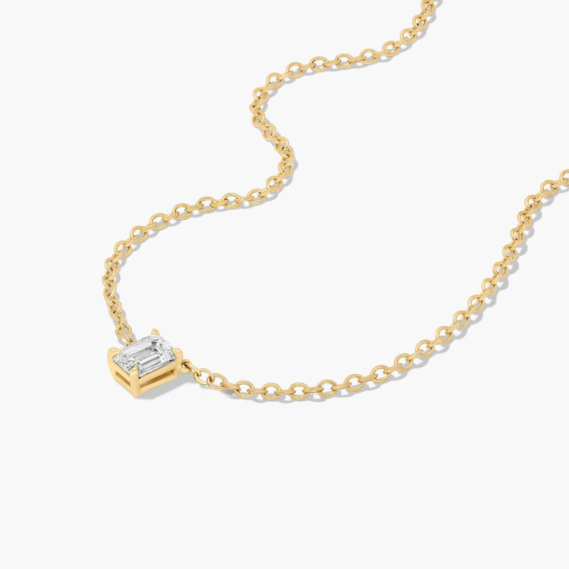 Emerald Cut Lab-Grown Diamond Solitaire Pendant