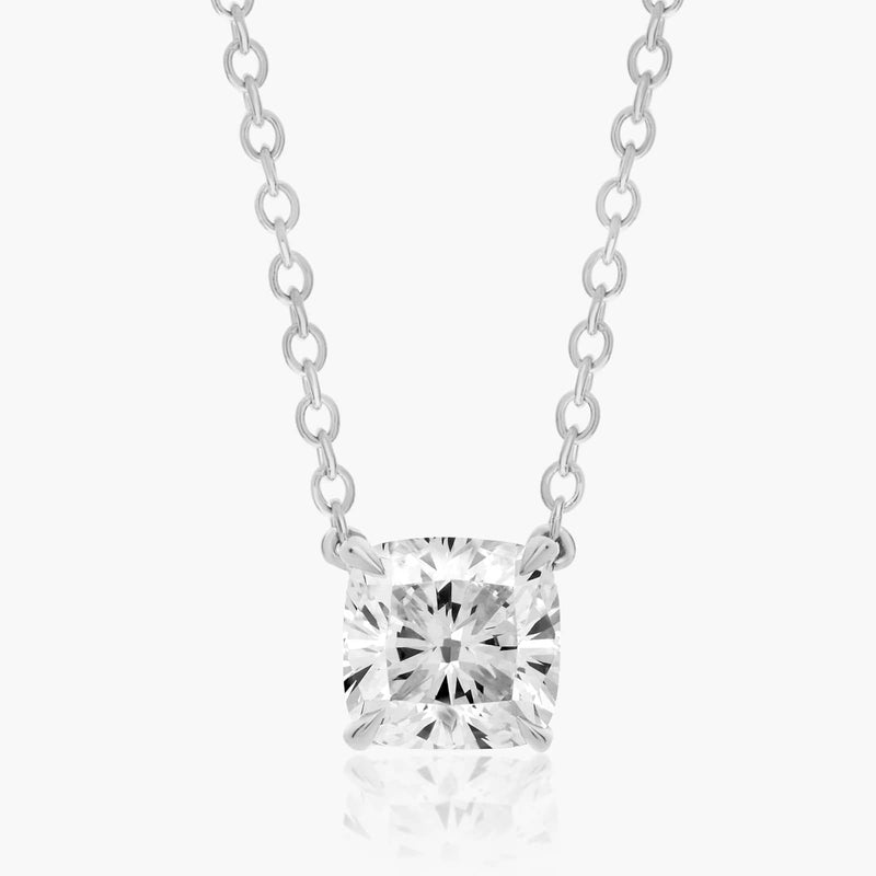 Cushion Cut Lab-Grown Diamond Solitaire Pendant