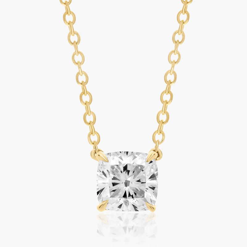 Cushion Cut Lab-Grown Diamond Solitaire Pendant