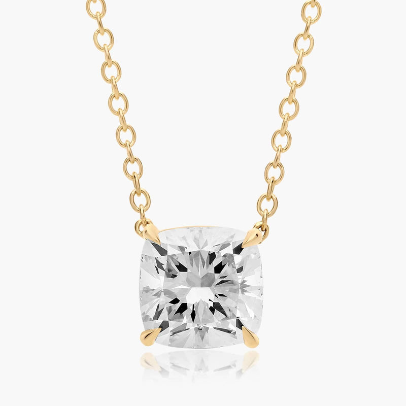 14K Cushion Cut Lab-Grown Diamond Solitaire Pendant (2.00 CTW - F-G / VS2-SI1)