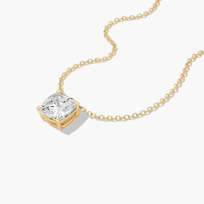 14K Cushion Cut Lab-Grown Diamond Solitaire Pendant (2.00 CTW - F-G / VS2-SI1)