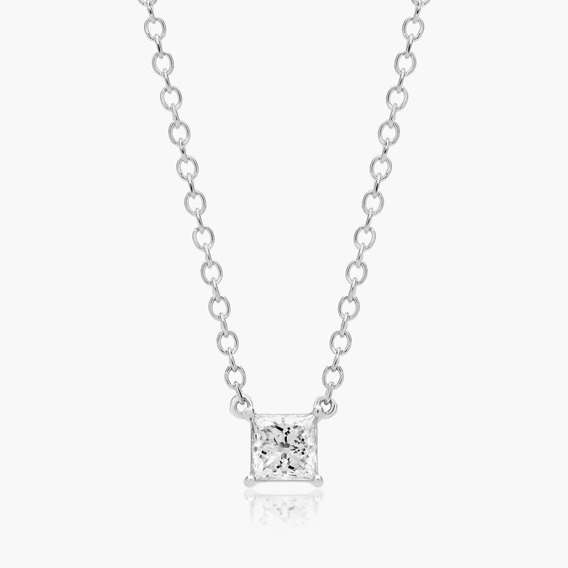 Princess Cut Lab-Grown Diamond Solitaire Pendant