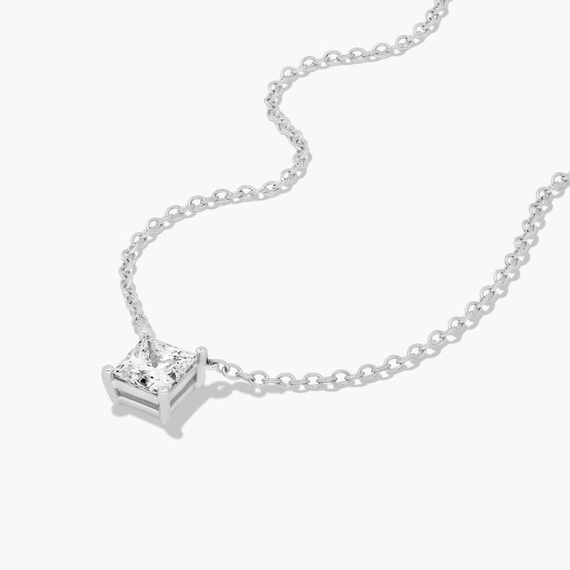 Princess Cut Lab-Grown Diamond Solitaire Pendant