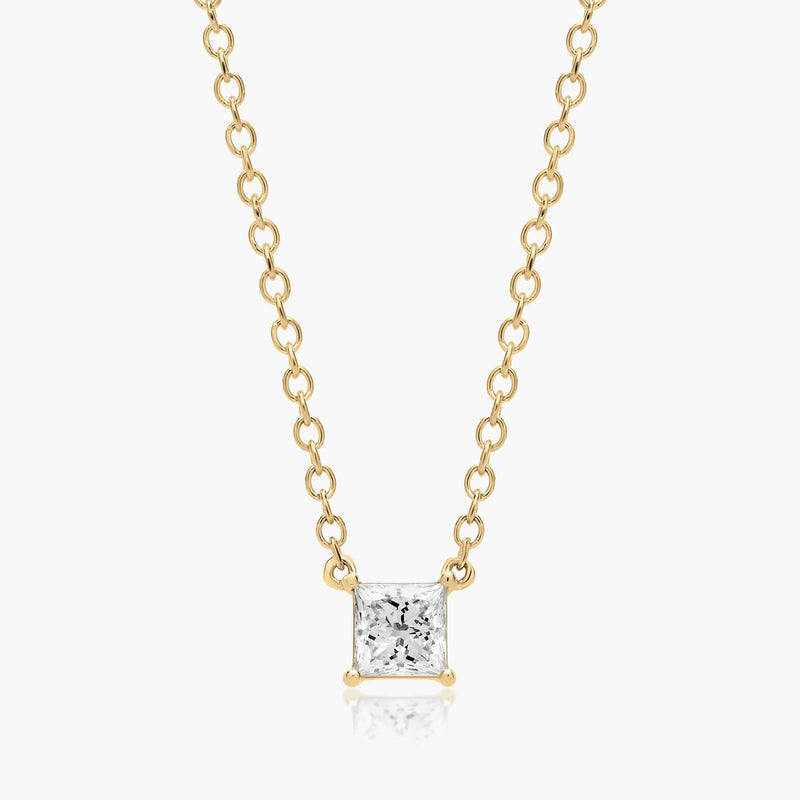 Princess Cut Lab-Grown Diamond Solitaire Pendant