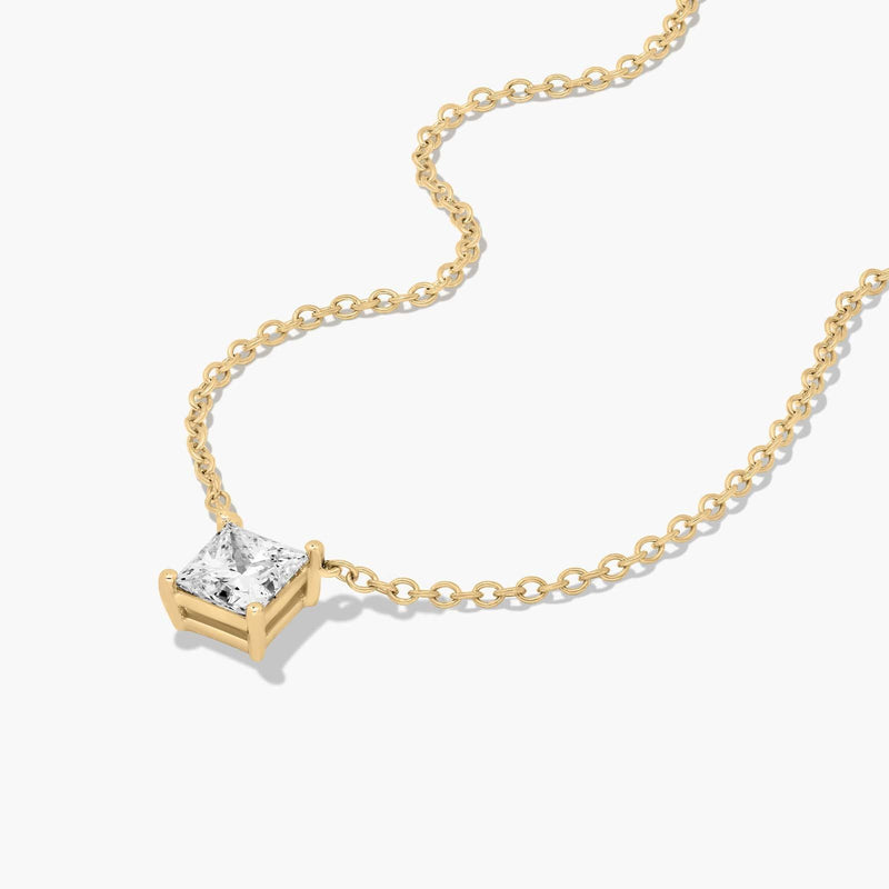 Princess Cut Lab-Grown Diamond Solitaire Pendant