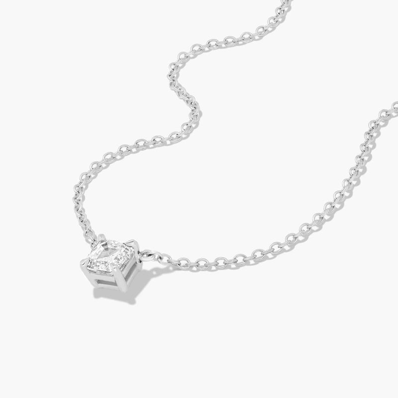 14K Asscher Cut Lab-Grown Diamond Solitaire Pendant (0.50 CTW - F-G / VS2-SI1)