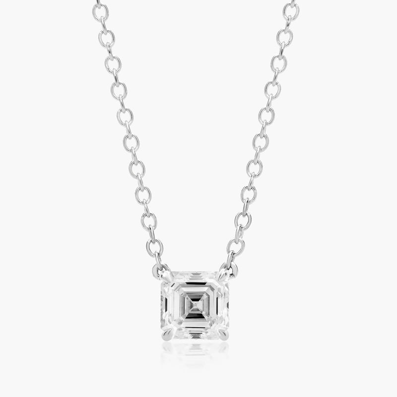 Asscher Cut Lab-Grown Diamond Solitaire Pendant