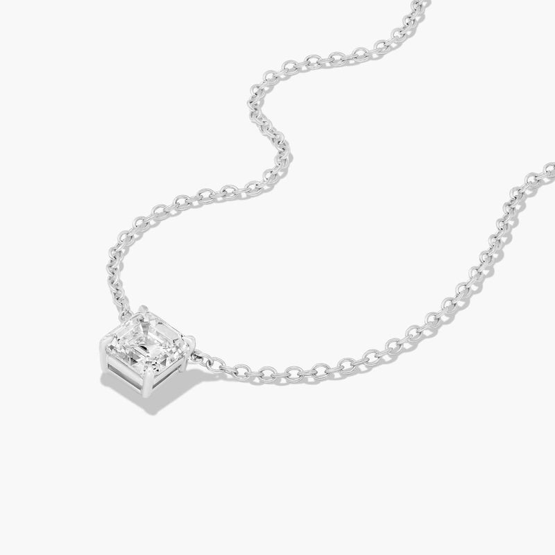 14K Asscher Cut Lab-Grown Diamond Solitaire Pendant (0.50 CTW - F-G / VS2-SI1)