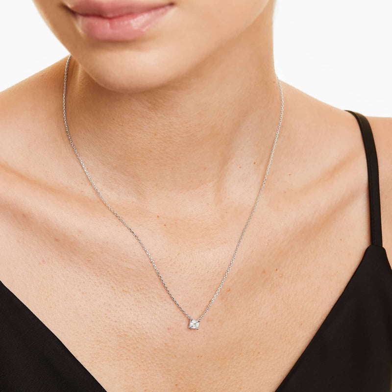 14K Asscher Cut Lab-Grown Diamond Solitaire Pendant (0.50 CTW - F-G / VS2-SI1)
