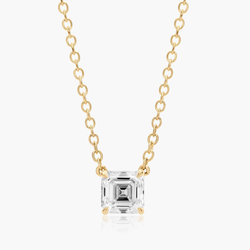 Asscher Cut Lab-Grown Diamond Solitaire Pendant