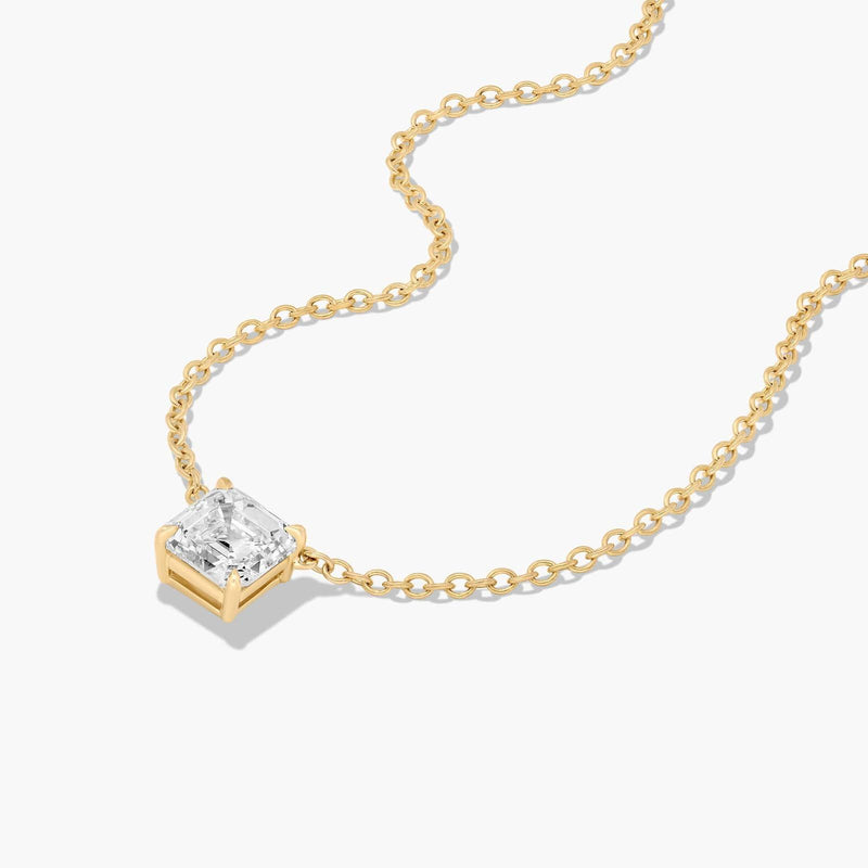 14K Asscher Cut Lab-Grown Diamond Solitaire Pendant (0.50 CTW - F-G / VS2-SI1)