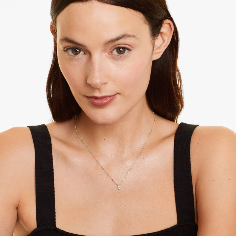 Marquise Cut Lab-Grown Diamond Solitaire Pendant