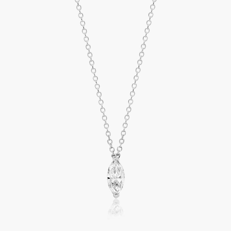 14K Marquise Cut Lab-Grown Diamond Solitaire Pendant (0.50 CTW - F-G / VS2-SI1)