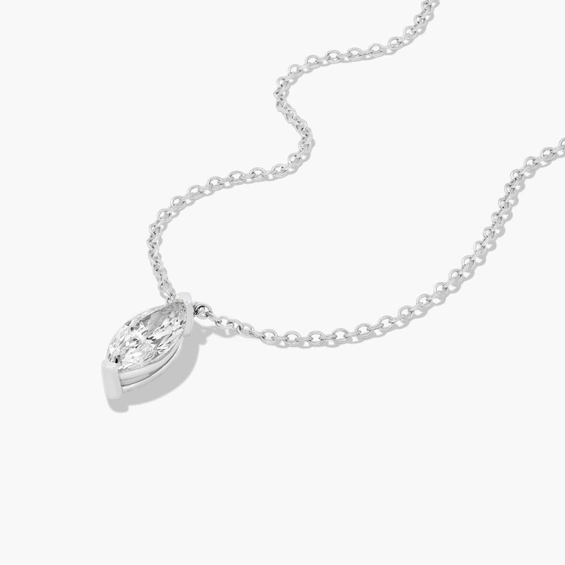 14K Marquise Cut Lab-Grown Diamond Solitaire Pendant (0.50 CTW - F-G / VS2-SI1)