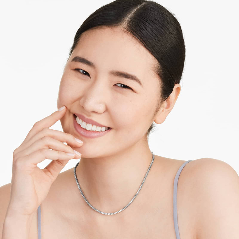 Straight Lab-Grown Diamond Tennis Necklace