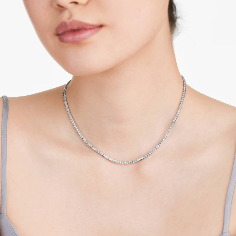 Straight Lab-Grown Diamond Tennis Necklace