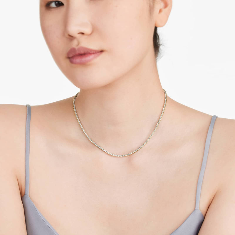 Straight Lab-Grown Diamond Tennis Necklace